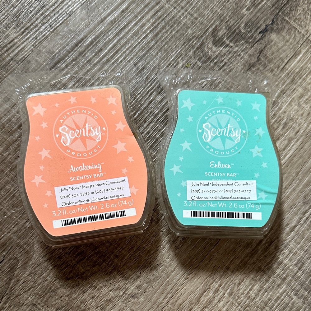 Scentsy Awakening and Enliven Scent Bars - Orange and Teal